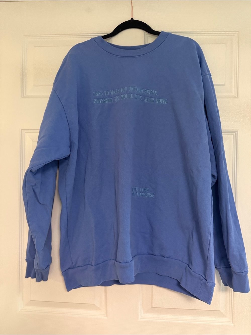 Boys Lie blue Crewneck Sweatshirt with Subtle Embroidered Text